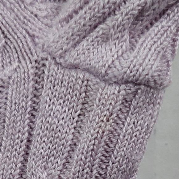 Brooks Brothers Sweater Womens XS Purple Cable Knit V Neck Silk Cashmere Blend - Picture 8 of 8